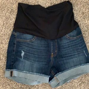 Maternity jean shorts